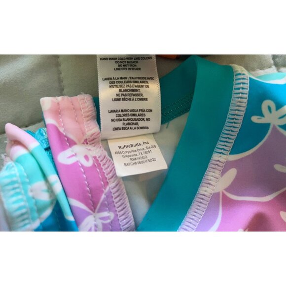 Ruffle Butts Girls Swimsuit 2T Long Sleeve One Piece UPF 50+ Mermaid Scales Past - Picture 13 of 13